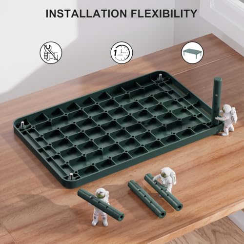 WALI Computer Monitor Stand for Desk, Adjustable Laptop Riser, up to 44 lbs|Desk Monitor Riser Underneath Storage, Fits Notebook, Laptops, Printers, for Home, Office, School(PTT001-K), Dark Green
