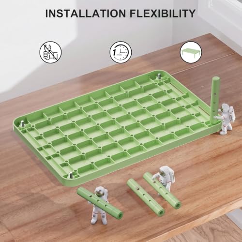 WALI Computer Monitor Stand for Desk, Adjustable Laptop Riser, up to 44 lbs|Desk Monitor Riser Underneath Storage, Fits Notebook, Laptops, Printers, for Home, Office, School(PTT001-N), 1 Pack,Green