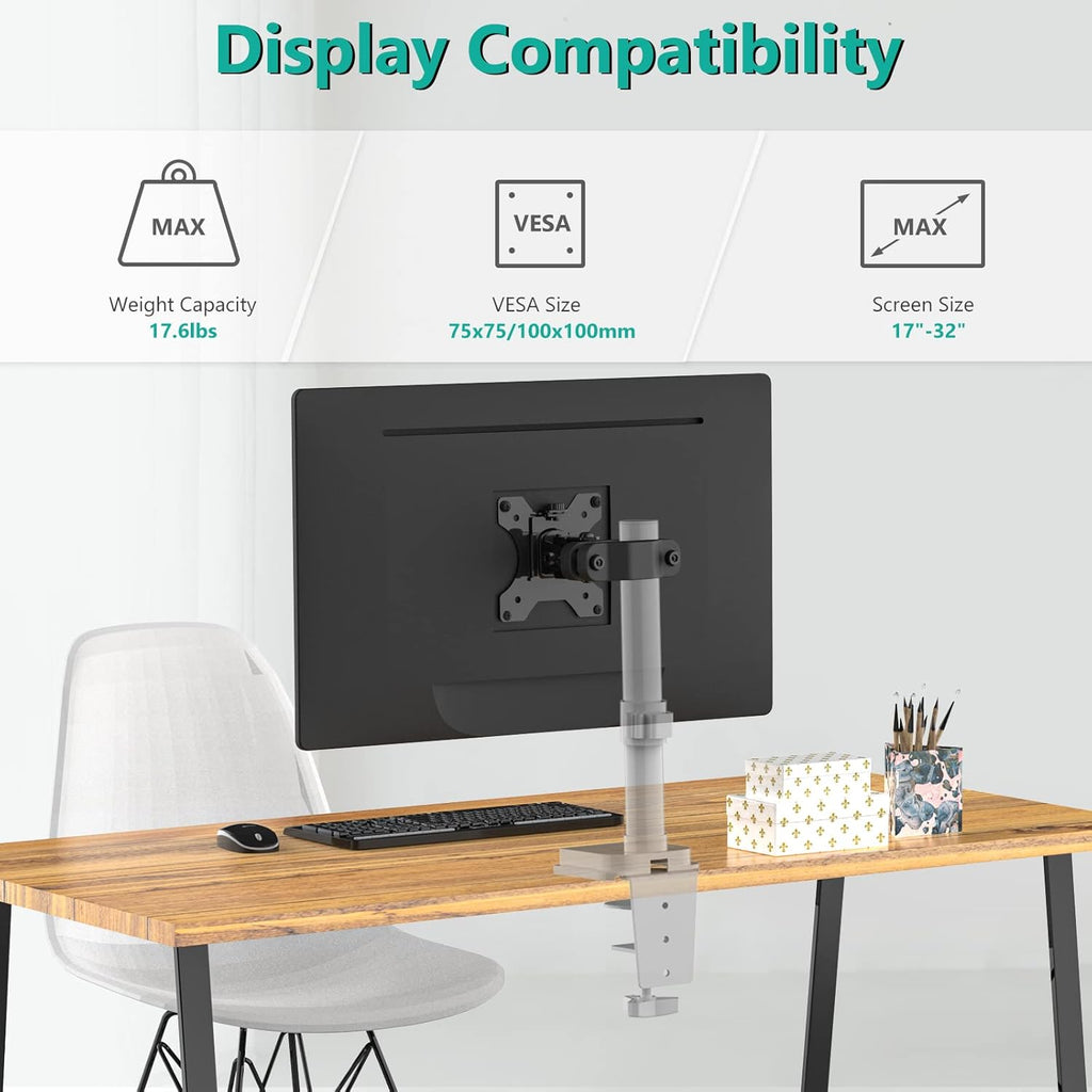 WALI Mount Plate for Universal Monitor Mounting System, Fits 1.1 to 2.4 inch Diameter Pole, Mounting Holes for 75 by 75 mm and 100 by 100mm (VES02), Black