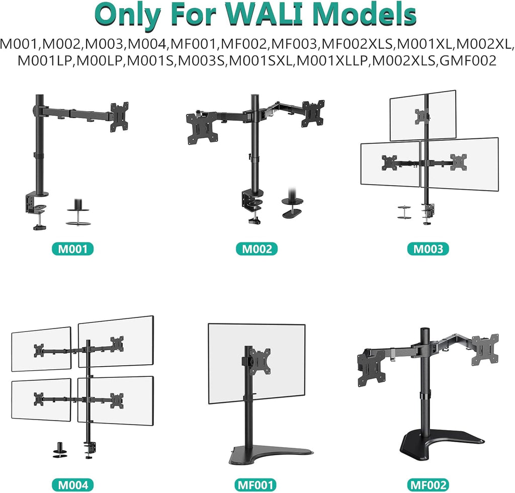 WALI Mounting Plate for Monitor System, Holes 75 by 75 mm and 100 by 100 mm (VES01), Black