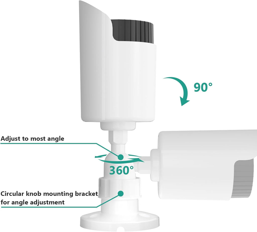 WALI Dummy Fake Simulated Surveillance Security CCTV Dome Camera Indoor Outdoor with One LED Light, Warning Security Alert Sticker Decal (TC-W4), 4 Packs, White