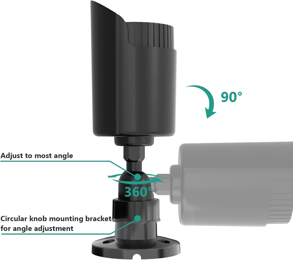 WALI Dummy Fake Simulated Surveillance Security CCTV Dome Camera Indoor Outdoor with One LED Light, Warning Security Alert Sticker Decal (TC-B4), 4 Packs, Black