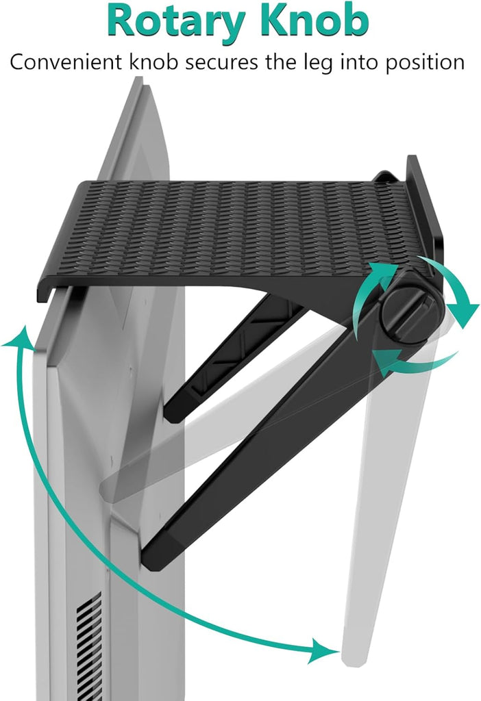 WALI TV Top Shelf 2 Pieces, 8 Inch Adjustable Monitor Top Shelf Screen Storage Computer Screen Shelves Top TV Shelves for Cable Box Media Box Router DVD, Black(TSP001-2B)