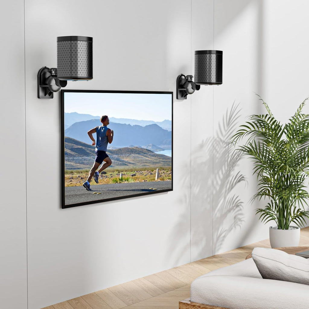 WALI Speaker Wall Mounts, Bookshelf Speaker Wall Mount Brackets, Surround Sound Speaker Mounts, Hold up to 7.7 lbs, (SWM602), 5 Pack, Black (Black, 5 Pack)