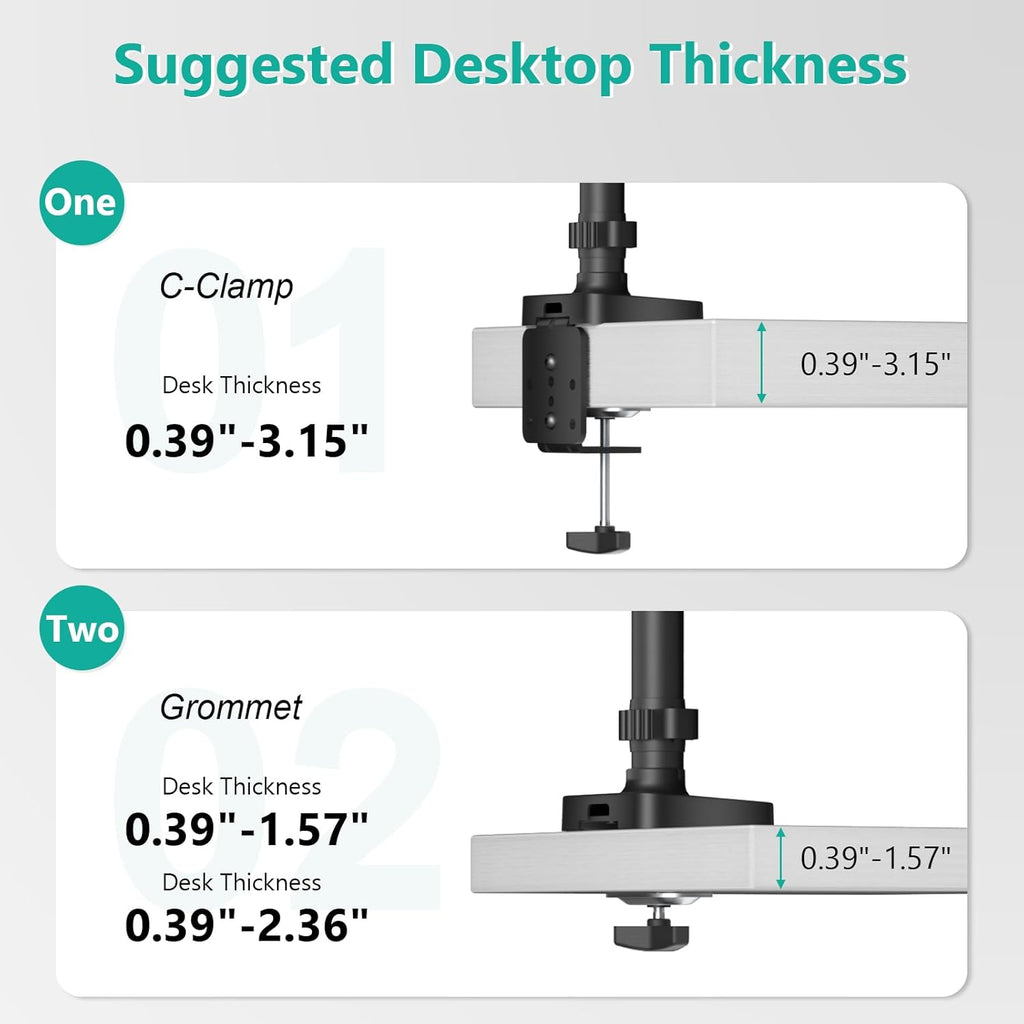 WALI Triple Monitor Mount, 3 Monitor Desk Mount with Premium Gas Spring Arm for Screens up to 27 inch, Multiple Monitors Stand with Tilt, Swivel, Rotation, Mounting Holes 75/100 mm (GSDM003N), Black