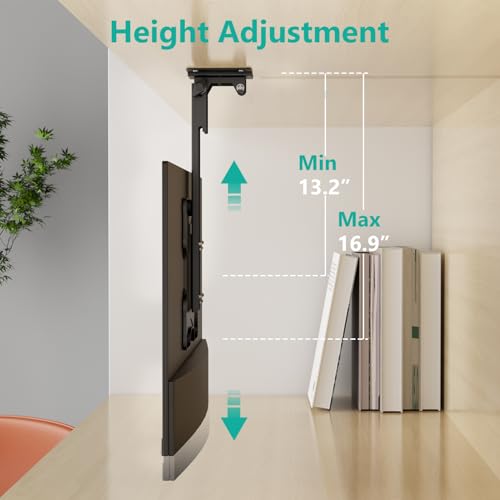 WALI Folding Ceiling TV Mount, Swivel and Flip Down TV Bracket for 17-42 inch Flat Screens, Height Adjustable TV Mount Saving Space, Max Mounting Holes 200x200mm(FCM202), Black