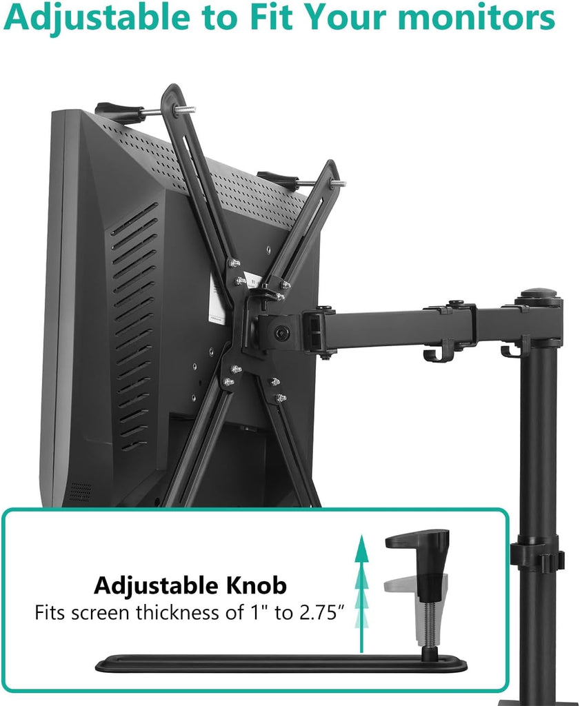WALI Mount Bracket Adapter Monitor Arm Mounting Kit for Screen 13 to 27 inch, Mounting Holes 75mm and 100mm (UVVEP)