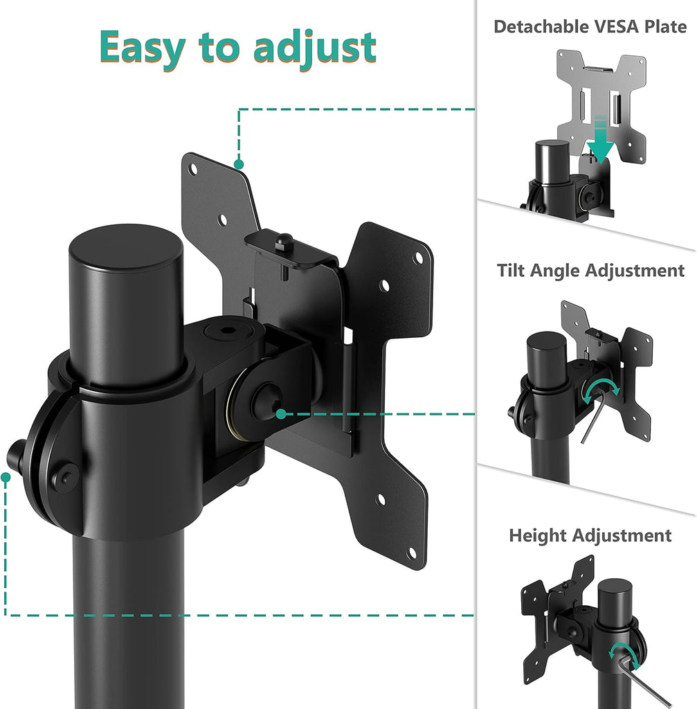 WALI Single Monitor Mount, Monitors Desk Mount, Single Monitor Arm Holds Screen Up to 32inch, 22lbs, Fully Adjustable Mount Designed for Home Office Application(M001S), Black