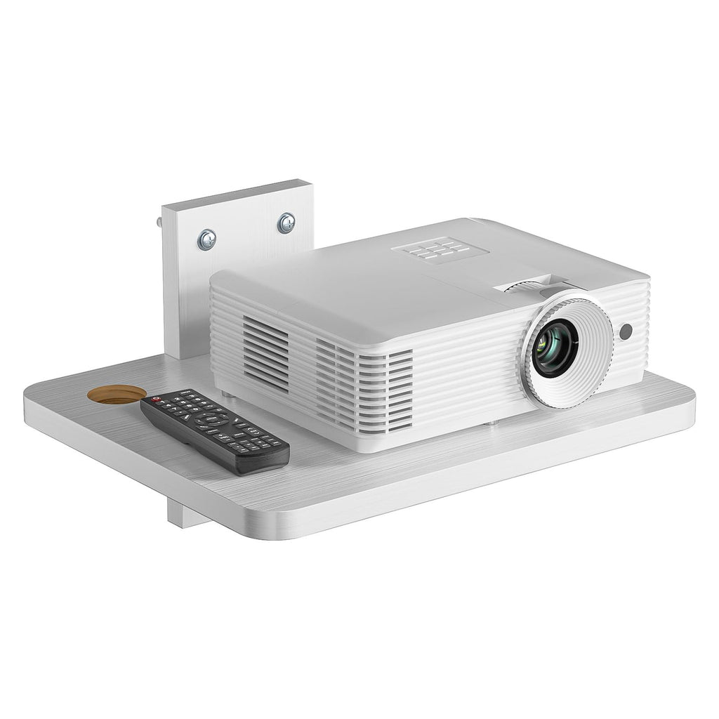 WALI Floating TV Shelves for Wall, Projector Shelf Holds Up to 22lbs, Wooden Wall Mounted Shelves for DVD Players, Cable Boxes, Game Consoles, Living Room Decor Accessories (CS201NW), 1 Shelf, White