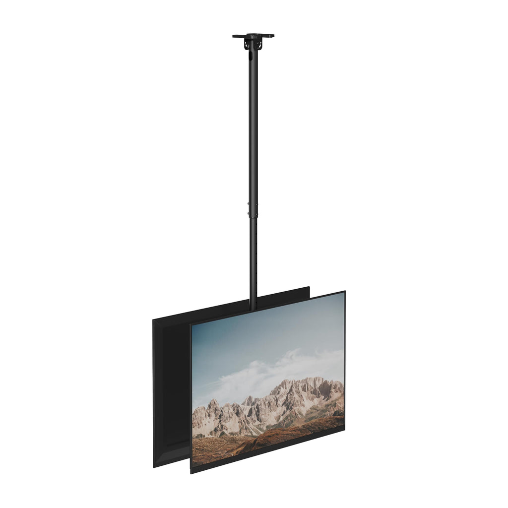 WALI Ceiling TV Mount Dual Screen Back to Back Fits Most Display 43 to 86 Inch TV, Up to 176lbs, 88 lbs for Each Screen, Height Extension up to 66.5 Inch, Mounting Holes 600x400mm (CM4386-2S), Black