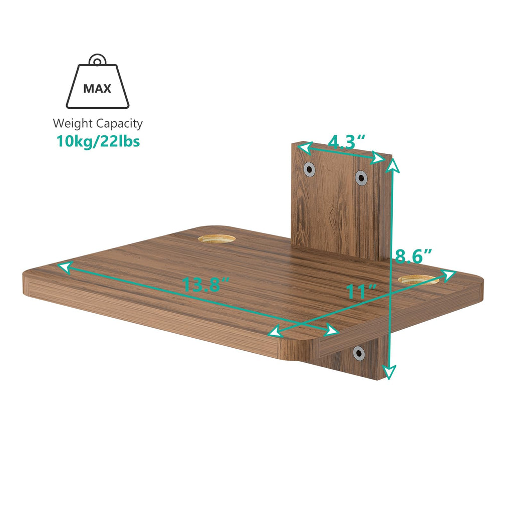 WALI Projector Shelf Floating TV Shelves Holds Up to 22lbs, Projector Wall Mount Shelves for DVD Players, Cable Boxes, Game Consoles, Living Room Decor Accessories (CS201N), 1 Shelf, Wood