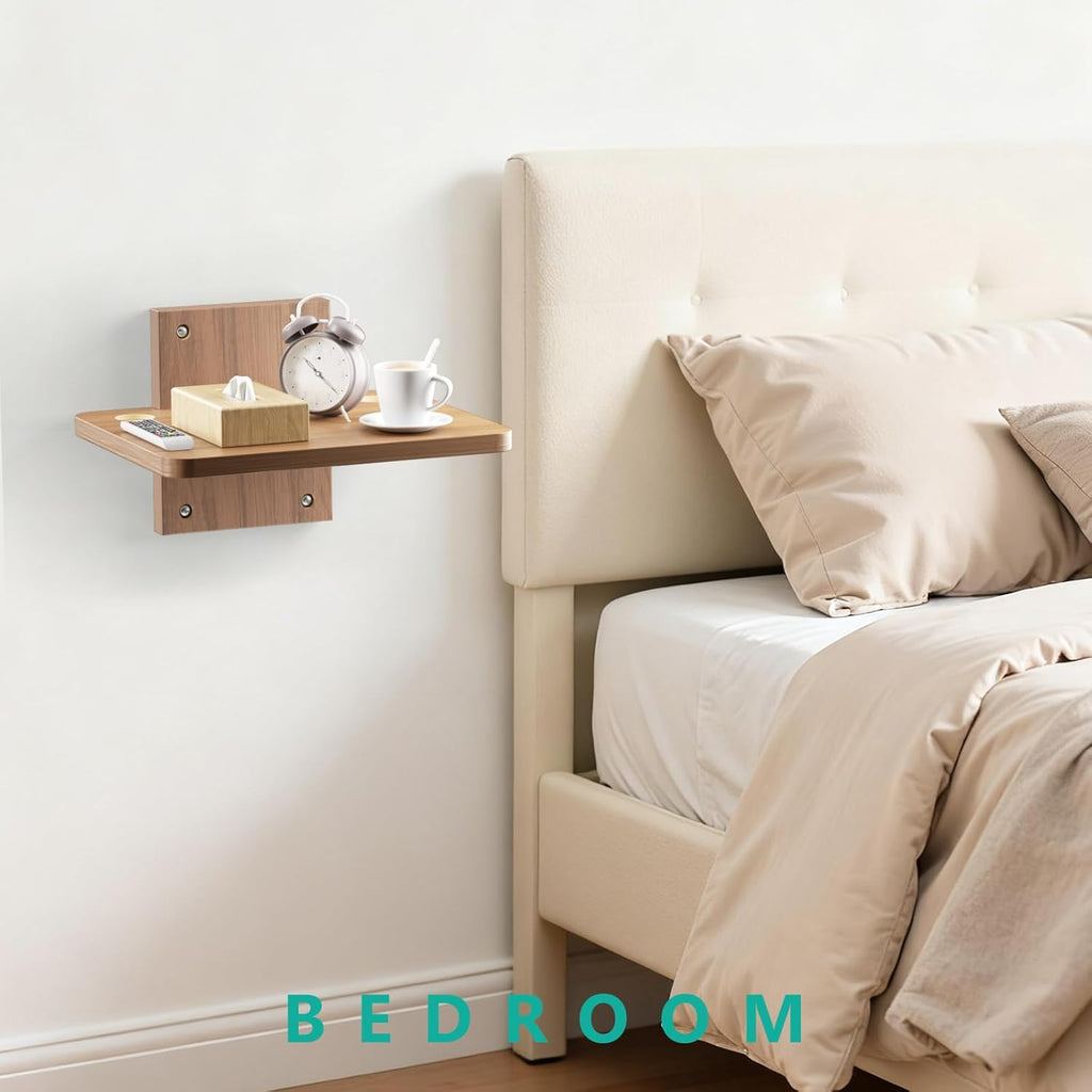 WALI Floating TV Shelves for Wall, Projector Shelf Holds Up to 22lbs, Wooden Wall Mounted Shelves for DVD Players, Cable Boxes, Game Consoles, Living Room Decor Accessories (CS201N), 1 Shelf, Wood