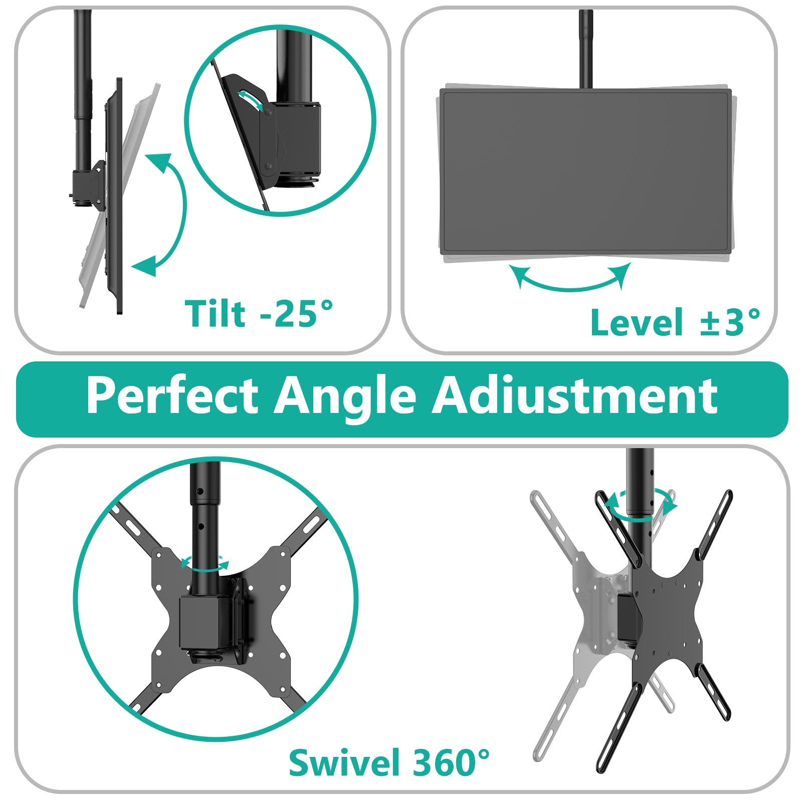 TV Ceiling Mount for 26" to 65" CM2665 WALI ELECTRIC