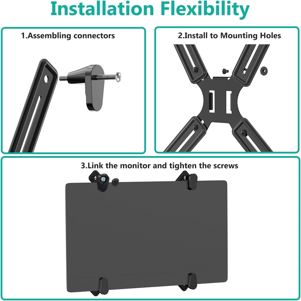 WALI Mount Bracket Adapter Monitor Arm Mounting Kit for Screen 13 to 27 inch, Mounting Holes 75mm and 100mm (UVVEP)