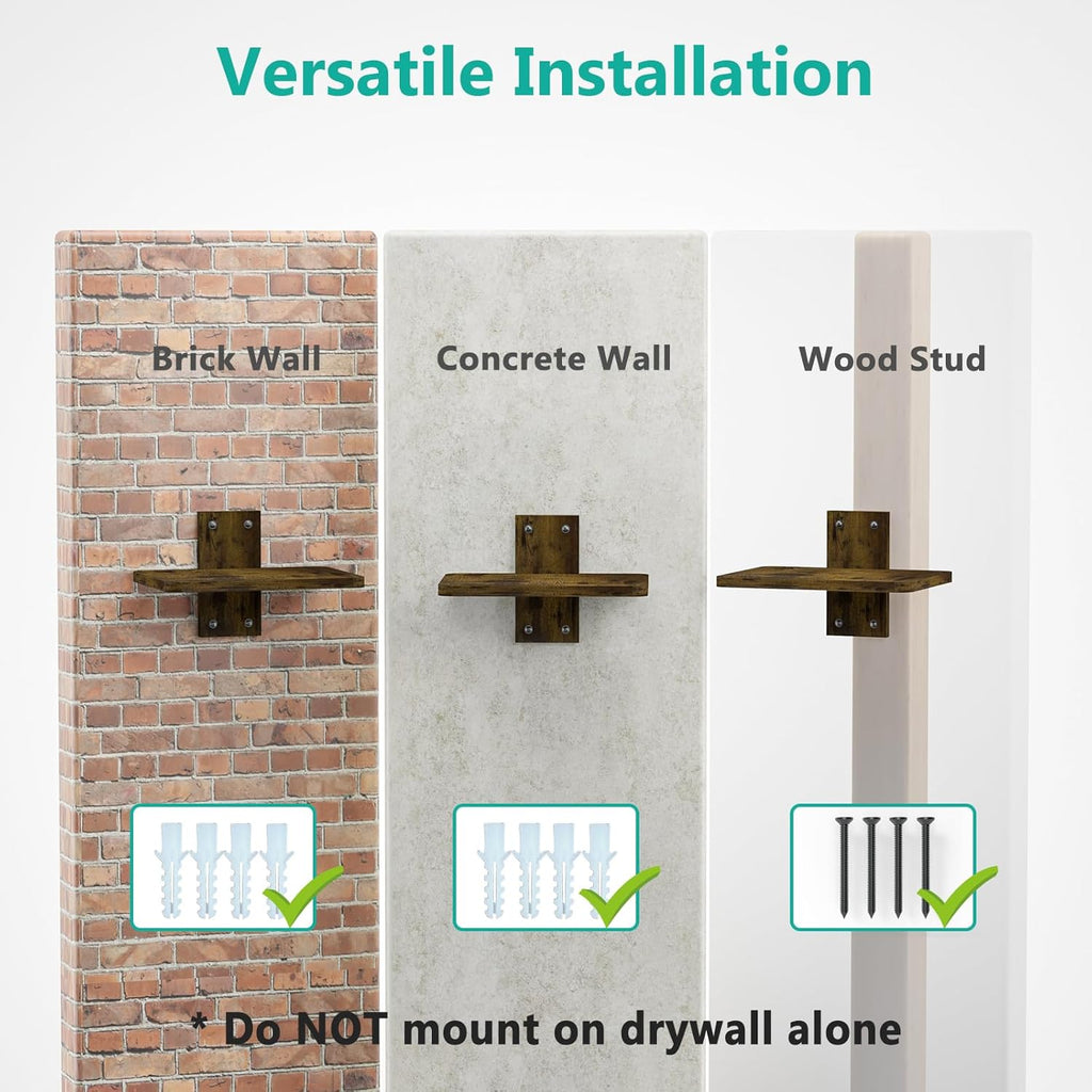 WALI Projector Wall Mount Shelf, Holds Up to 22lbs, Wooden Floating TV Stand Projector Shelf Cable Box Shelves Gaming Media Shelves Living Room Wall Mount (CS201NC), 1 Shelf