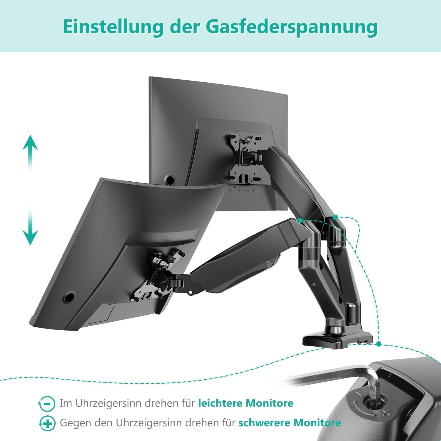 Dubbele monitorarm tot 28 inch - Kantoormeubelen Nederland Dubbele monitorarm tot 28 inch - Kantoormeubelen Nederland