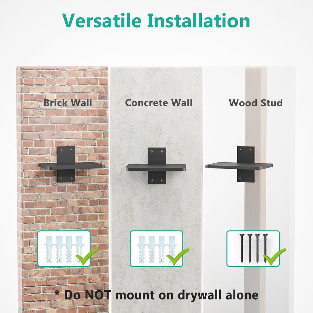 WALI Projector Wall Mount Shelf, Up to 22 lbs, Wooden Floating TV Stand DVD Stand Projector Stand Cable Box Stand Router Stand Game Stand Media Stand Living Room Stand Wall Mount (CS201NB), 1 Shelf