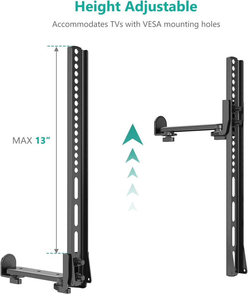 WALI Universal Sound Bar Mount - Adjustable Holder for Samsung, Bose, Sonos,Lg,Vizio and Most Soundbars 20''-45'' Wide, Fits Most 23-65 Inch TVs, Supports 33 lbs, Easy Installation, Black (SBR203)