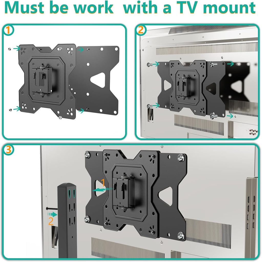 WALI Adapter Plate for TV Mount, 400x200 Universal Mount, Convert 75x75, 100x100mm up to 400x200mm Mounting Holes Patterns (ADP402), Black