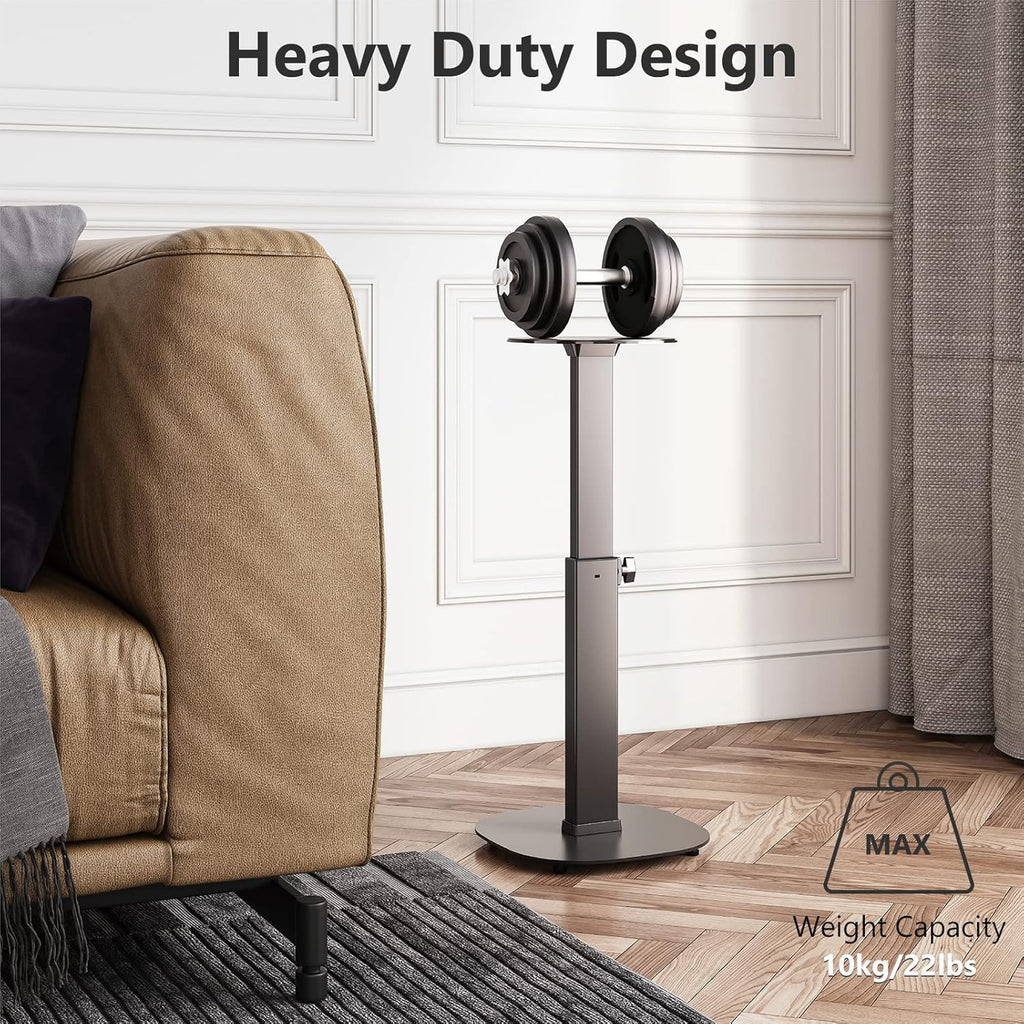 WALI Universal Speaker Stands, 23 Inch Surround Sound Speaker Stands for Satellite & Bookshelf Speakers Up to 22lbs, Height Adjustable with Built-in Cable Management, 1 Pair (SFS001), Black