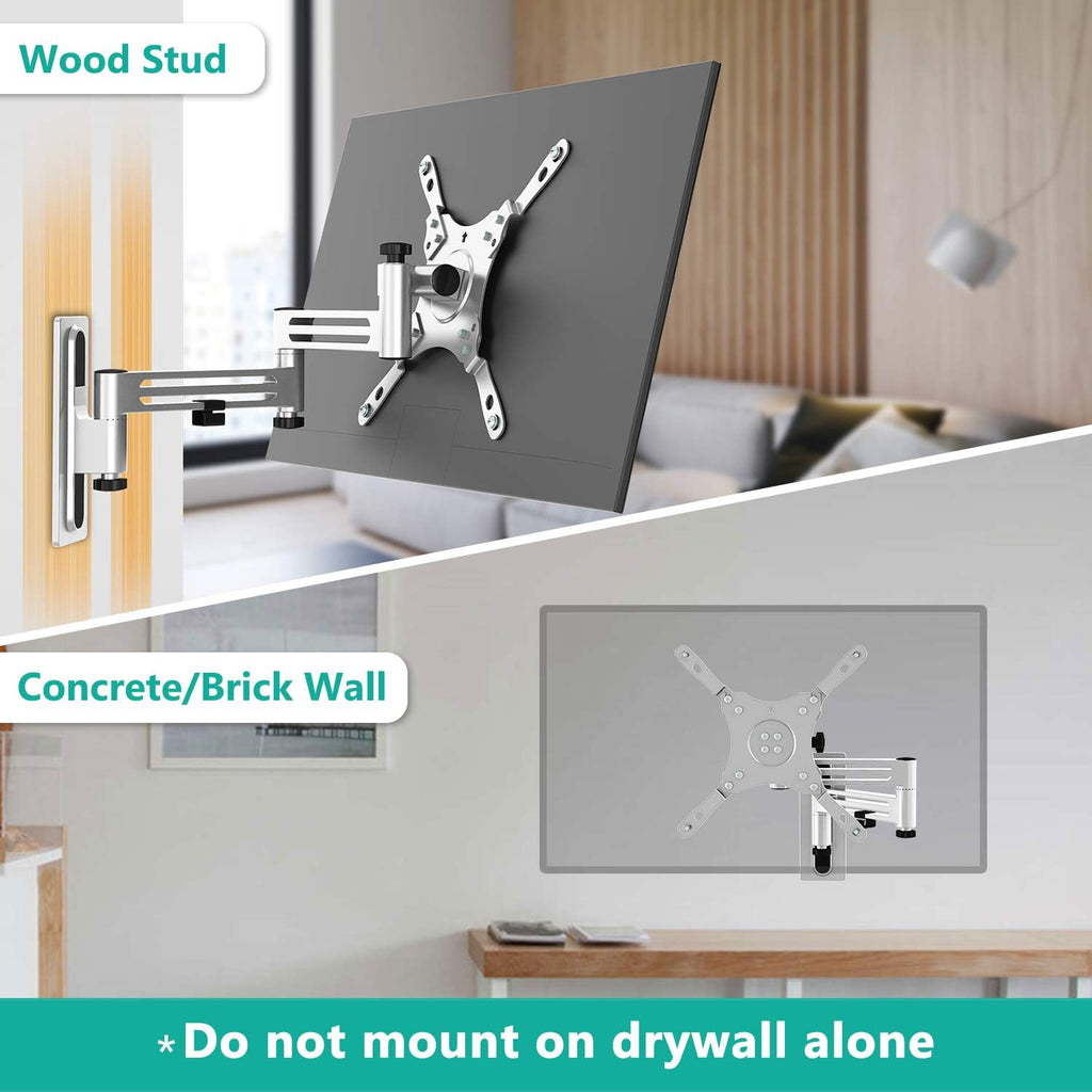 WALI RV TV Mount, Lockable TV Wall Mount for Camper Trailer Motor Home, Full Motion Anti-Vibration Arm for 13-43 inch LED, LCD Flat Screens and Monitors, up to 33lbs (1343LK)