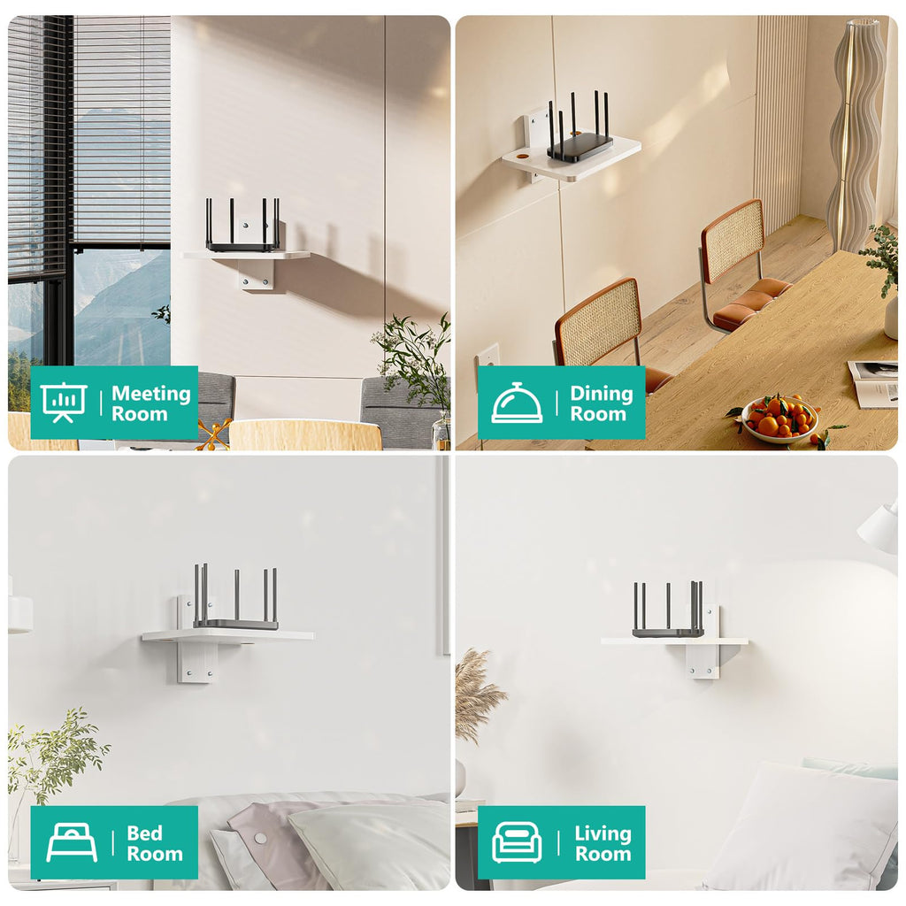 WALI Floating TV Shelves for Wall, Projector Shelf Holds Up to 22lbs, Wooden Wall Mounted Shelves for DVD Players, Cable Boxes, Game Consoles, Living Room Decor Accessories (CS201NW), 1 Shelf, White