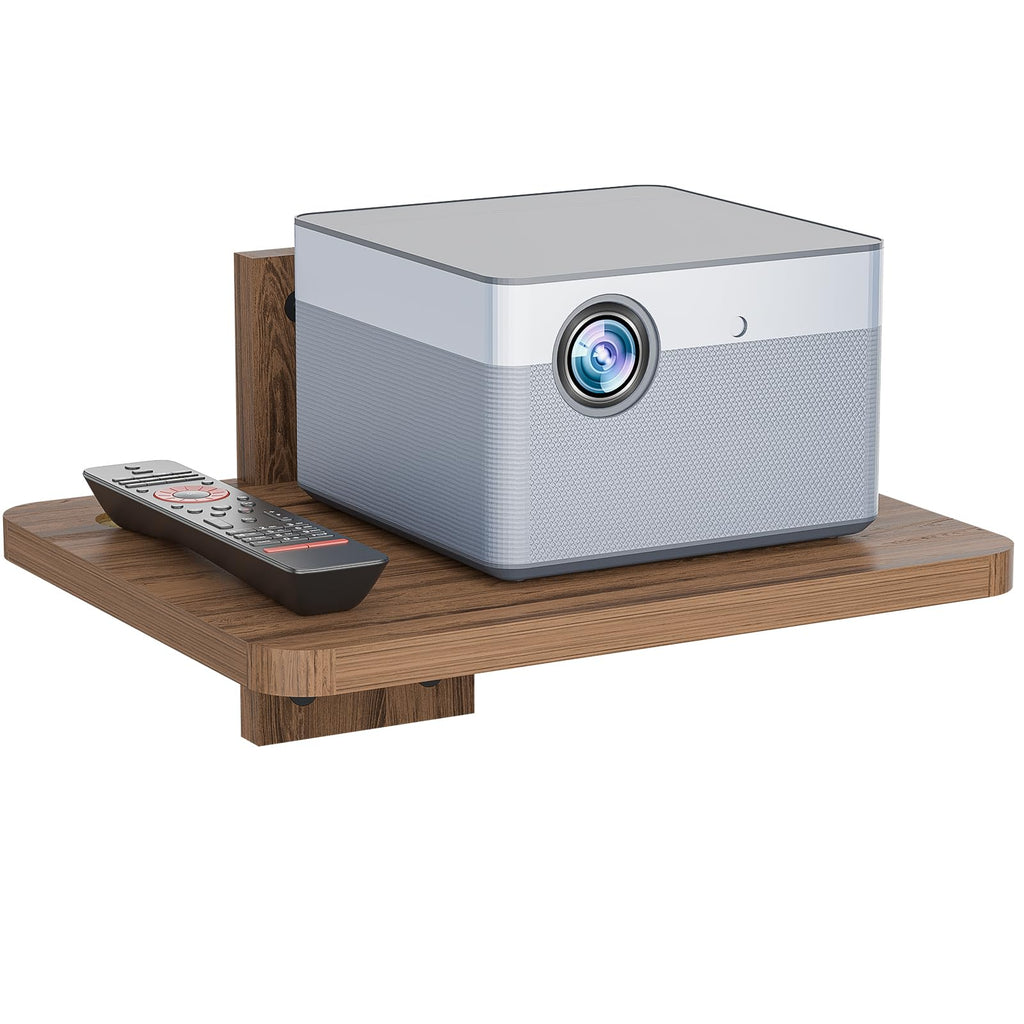 WALI Projector Shelf Floating TV Shelves Holds Up to 22lbs, Projector Wall Mount Shelves for DVD Players, Cable Boxes, Game Consoles, Living Room Decor Accessories (CS201N), 1 Shelf, Wood