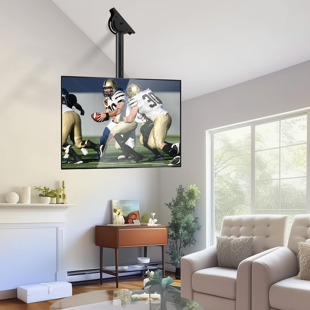 WALI Ceiling TV Mount, Full Motion Adjustable Mount Bracket Fits Most LED, LCD, OLED 4K TVs 26 to 65 inch, up 99lbs, Mounting Holes 400x400mm (CM2665-P), Black