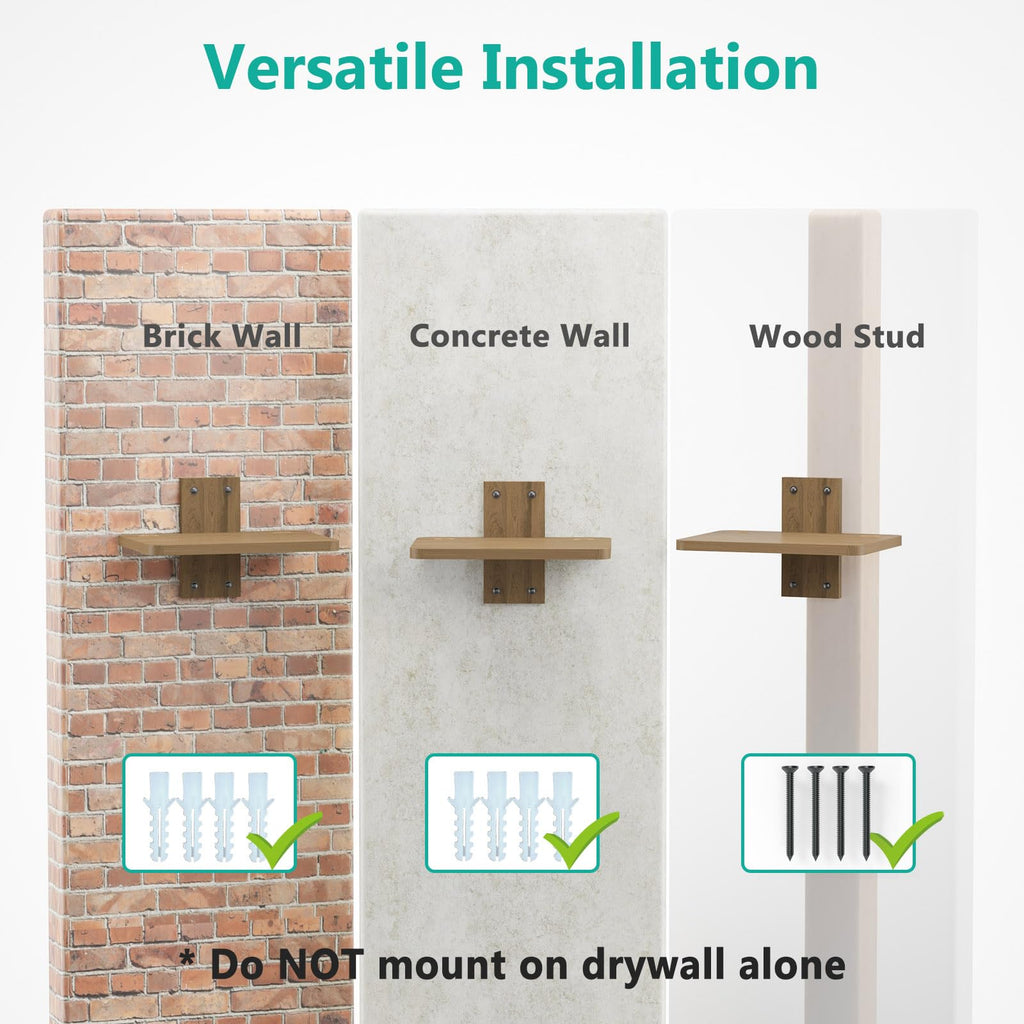 WALI Projector Shelf Floating TV Shelves Holds Up to 22lbs, Projector Wall Mount Shelves for DVD Players, Cable Boxes, Game Consoles, Living Room Decor Accessories (CS201N), 1 Shelf, Wood