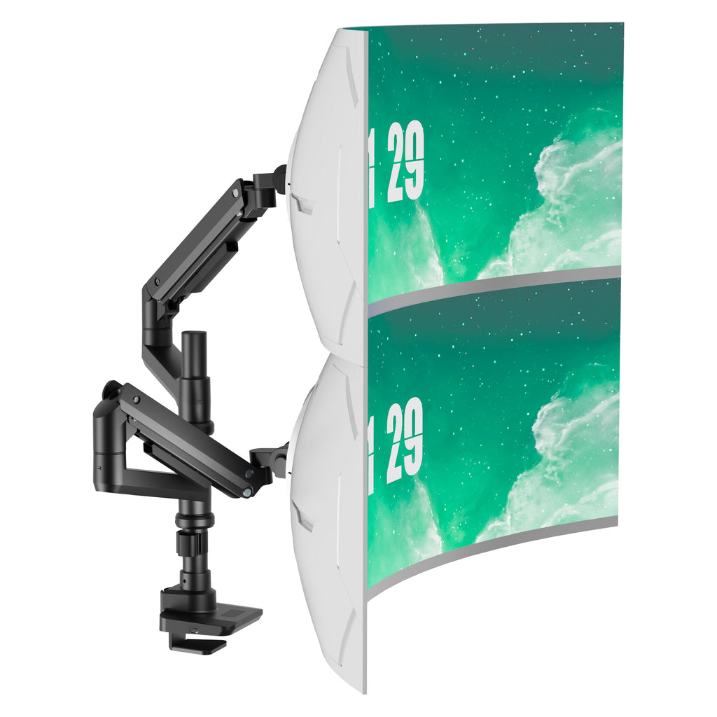 WALI Dual Monitor Arm for 17''-49'' Curved Screens, Ultrawide Monitor Mount for Desk, Heavy Duty Monitor Stand Holds up to 44lbs Each Arm, Max 100x100mm Mounting Holes (GSDM002XL), Black