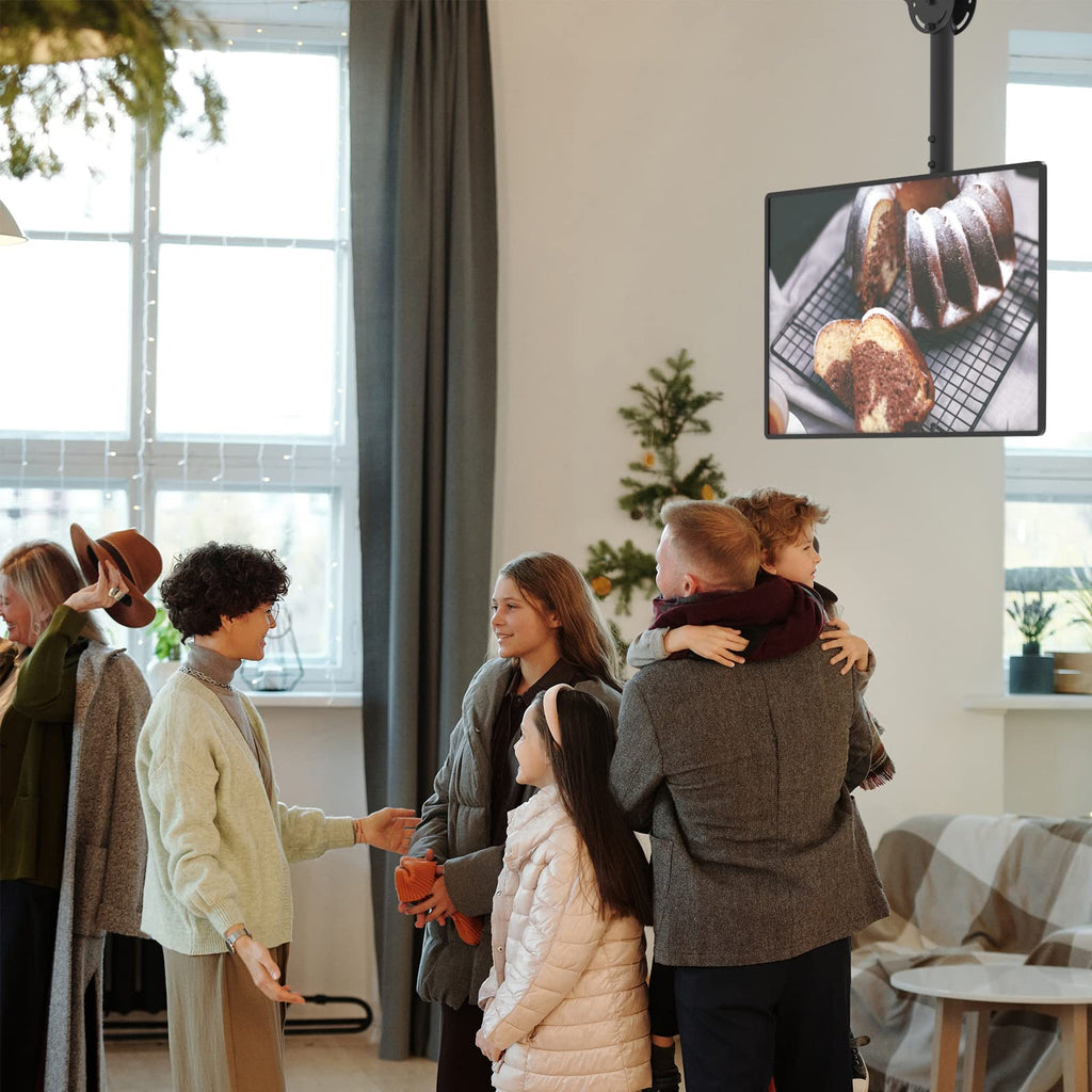 WALI Ceiling TV Mount, Full Motion Adjustable Mount Bracket Fits Most LED, LCD, OLED 4K TVs 26 to 65 inch, up 99lbs, Mounting Holes 400x400mm (CM2665-P), Black