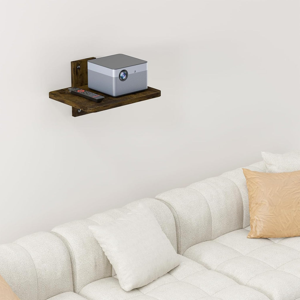 WALI Projector Wall Mount Shelf, Holds Up to 22lbs, Wooden Floating TV Stand Projector Shelf Cable Box Shelves Gaming Media Shelves Living Room Wall Mount (CS201NC), 1 Shelf