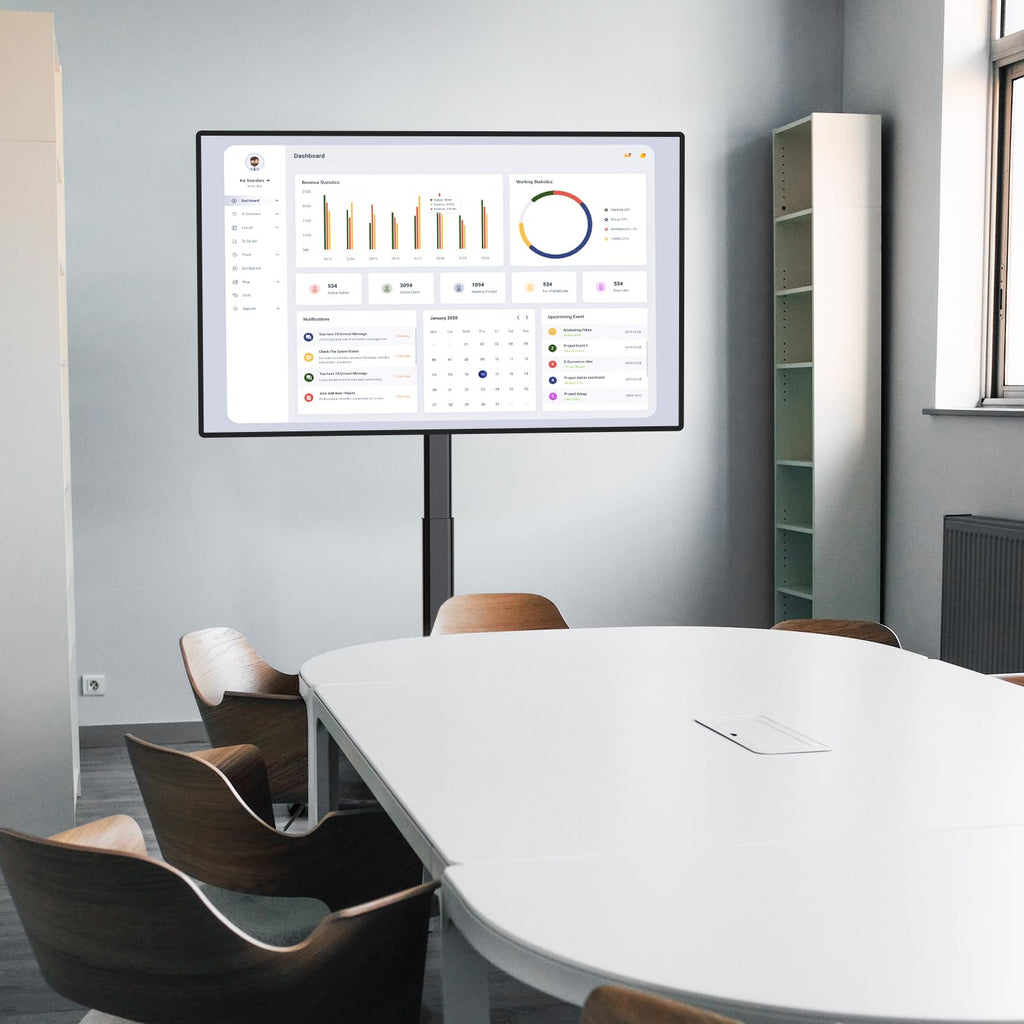 WALI TV Floor Stand for 32-70inch TVs up to 88lbs, Universal Floor TV Stand Mount, Swivel and Height Adjustable Tall TV Stand with Tempered Glass Base and Shelf for Living Room,Bedroom,Office(TVDVD-6)