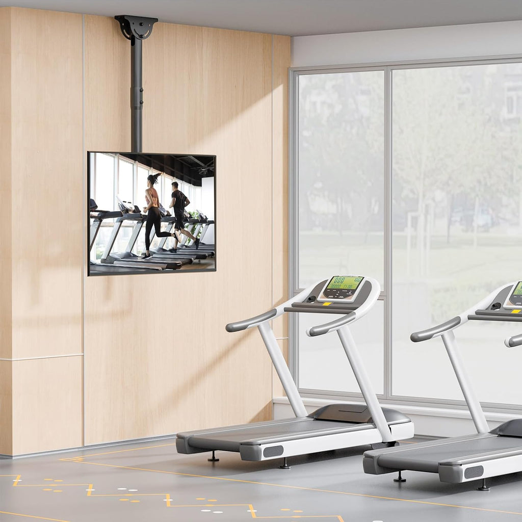 WALI Ceiling TV Mount Long Arm, Full Motion Adjustable Bracket Fits Most LED, LCD TVs 26 to 65 inch, up to 99lbs, Height Extension up to 35.8 Inch, Mounting Holes up to 400x400mm (CM2665XL-P), Black