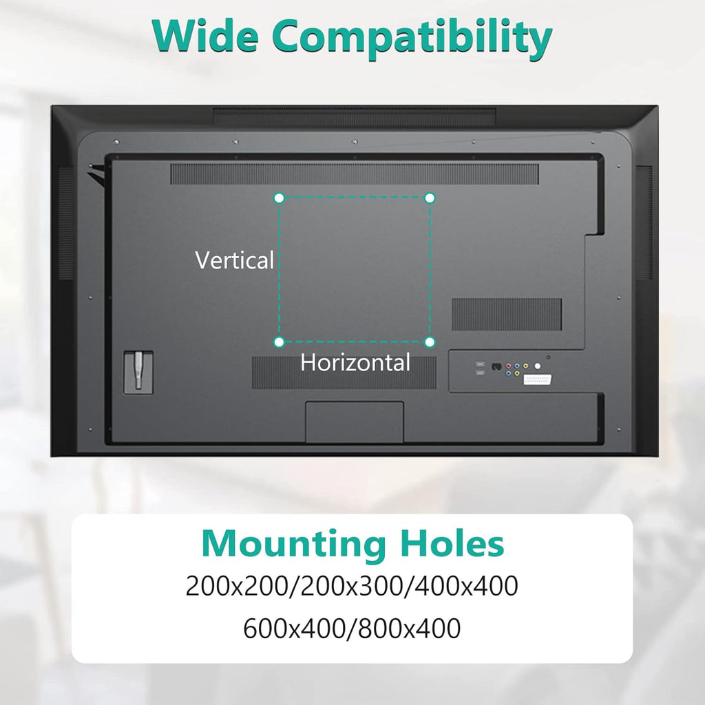 WALI Ceiling TV Mount for 42-90 inch, Hanging Adjustable TV Ceiling Mount Bracket Fits Most LED, LCD, OLED 4K TVs, Holds up to 220lbs, Max Mounting Holes 800x400mm (CM4290), Black