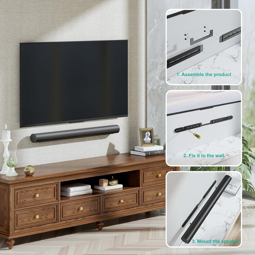 WALI Soundbar Mount for Sonos Arc and Sonos Arc Ultra - Sound bar Wall Mount Bracket, Minimalist Design, Perfect for Under TV Installation, Black(SON003-B)