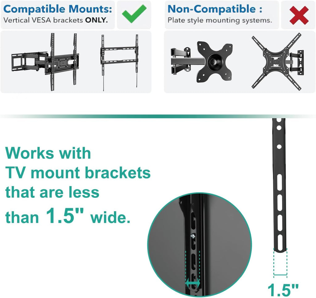 WALI Soundbar Mount Compatible with Sonos Arc & Sonos Arc Ultra, Soundbar Mount Under or Above TV, Hidden Design, Hardware Kit Included (SON003T-B)
