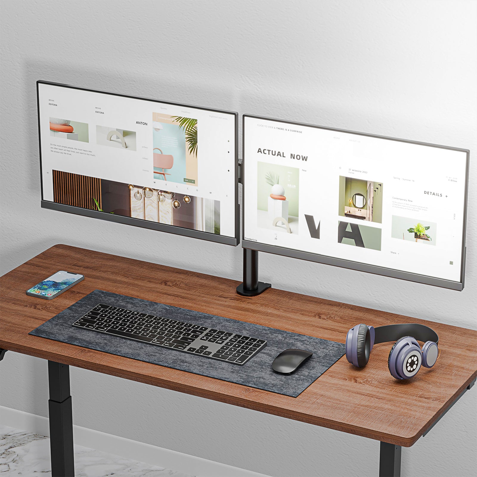WALI Soporte para monitor individual, soporte de escritorio con brazo para  monitor único, soporte para monitor de escritorio, soporta pantallas de