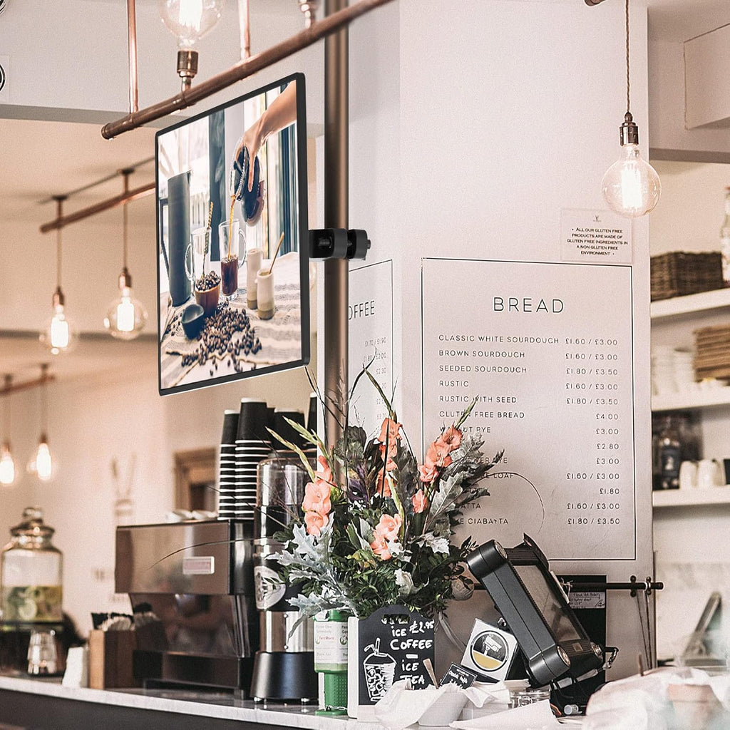 WALI Mount Plate for Universal Monitor Mounting System, Fits 1.1 to 2.4 inch Diameter Pole, Mounting Holes for 75 by 75 mm and 100 by 100mm (VES02), Black