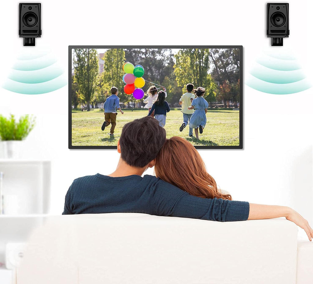 WALI Speaker Wall Mounts, Dual Side Clamping Bookshelf Mounting Bracket for Large Surrounding Sound Speakers, Hold up to 66 lbs. (SWM201XL), 1 Pair, Black