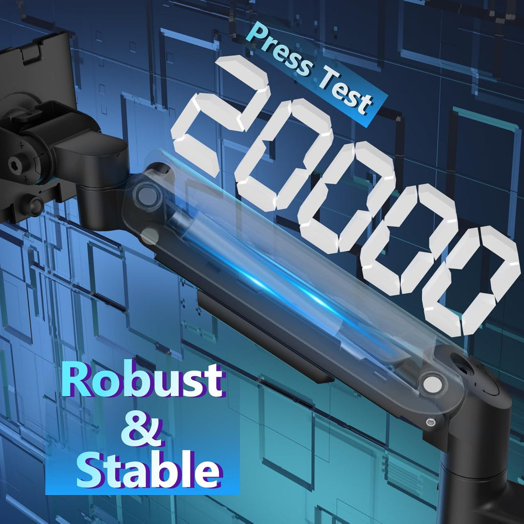 WALI Dual Monitor Mount for Ultrawide Heavy Duty Curved Monitor Stacking, Dual Monitor Arm Fits 17-49 Inch for Ultrawide Screens up to 44lbs, 49 inch Monitor Arm(GSDM002-P), Black