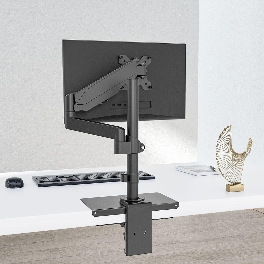 WALI Monitor Mount Reinforcement Plate for Thin, Glass, and Other Fragile Table Tops, with Most Monitor Bracket Grommet C Clamp Installation (CGRP-B), Black