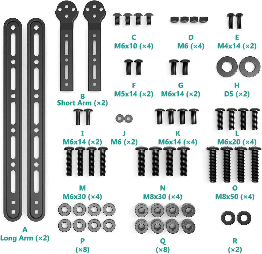 WALI Sound Bar Mount Bracket, for Mounting Above or Under TV, with Adjustable 3 Angled Extension Arm, Fits Most 23 to 65 Inch TVs, up to 33 lbs (SBR202)