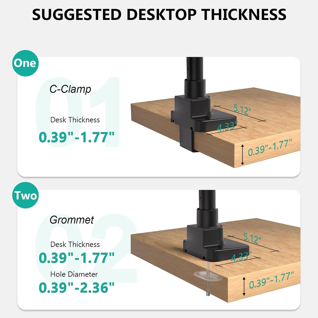 WALI Triple Monitor Mount, up to 49'' Ultrawides on Top Bracket and 34'' Screens on Side Brackets, Extra Tall 3 Monitors Desk Mount, Heavy Duty Monitor Arm up to 44 lbs (GSDM003N-P), Black