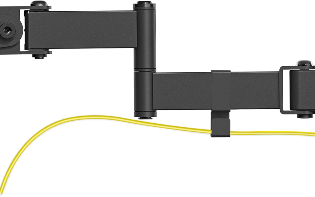 WALI Single Monitor Arm Mount, Fully Adjustable 2 Tier with 75mm and 100mm Universal Plate (011ARM), Black