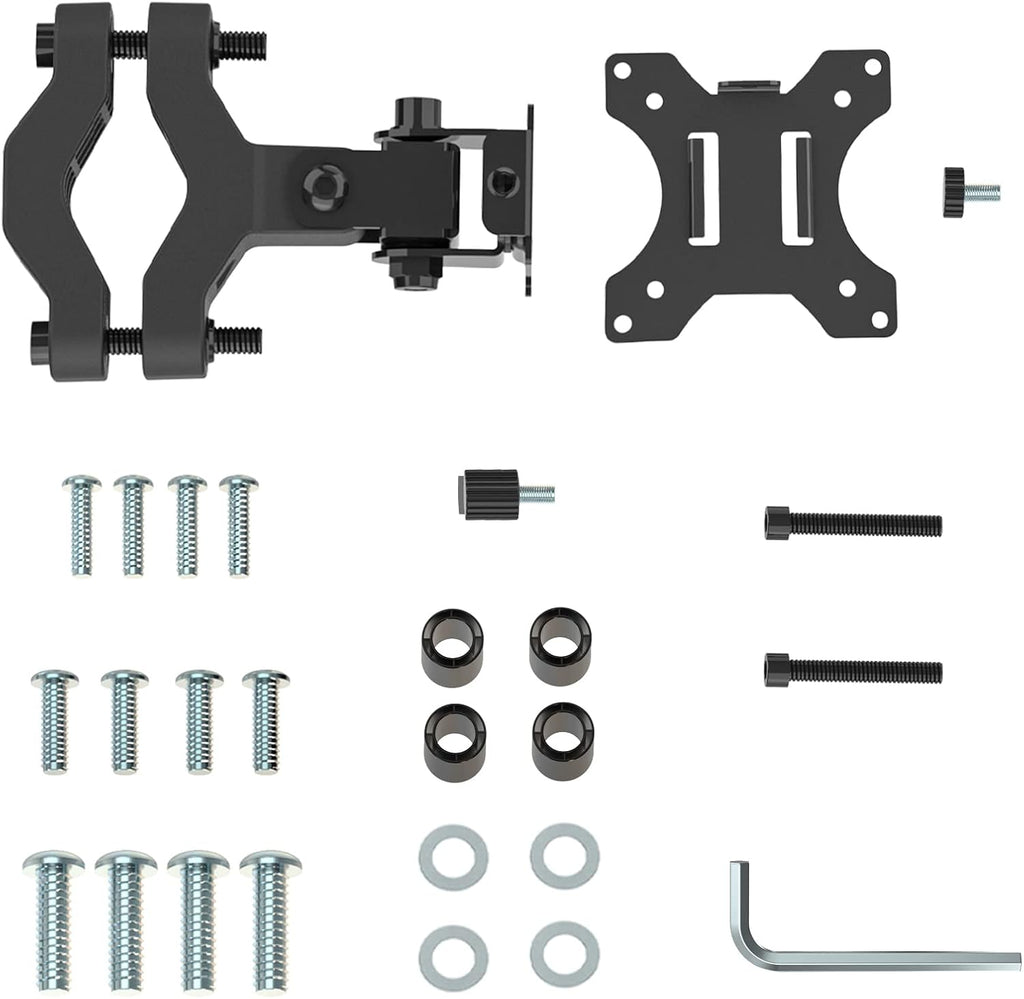 WALI Mount Plate for Universal Monitor Mounting System, Fits 1.1 to 2.4 inch Diameter Pole, Mounting Holes for 75 by 75 mm and 100 by 100mm (VES02), Black