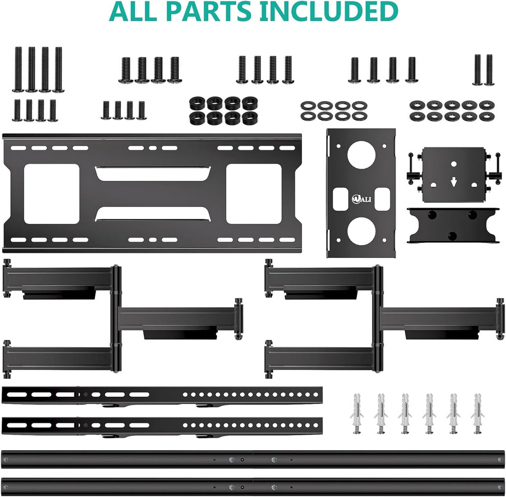WALI Heavy Duty Full Motion TV Wall Mount Bracket for Extra Large TVs,Holds up to 220Ibs, Swivel Tilt Rotatable,Max Mounting Holes 1000x600, Fits 65 75 85 100 120 inch LED/LCD/OLED 4K/8K on Wood Stud(FTM-6)