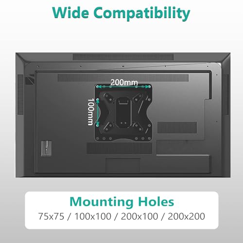 WALI TV Ceiling Mount Adjustable Bracket Fits Most LED, LCD, OLED and Plasma Flat Screen Display 23 to 43 Inch, up to 110 Lbs, Mounting Holes 200x200mm (CM2343), Black