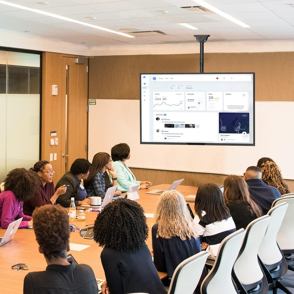 WALI Ceiling TV Mount for Most 37 to 80 inch Flat Screen Display, Hanging TV Mount Bracket with Swivel, Tilt Fits LED, LCD, OLED 4K TVs up to 110lbs, Max Mounting Holes 600x400mm (CM3770), Black