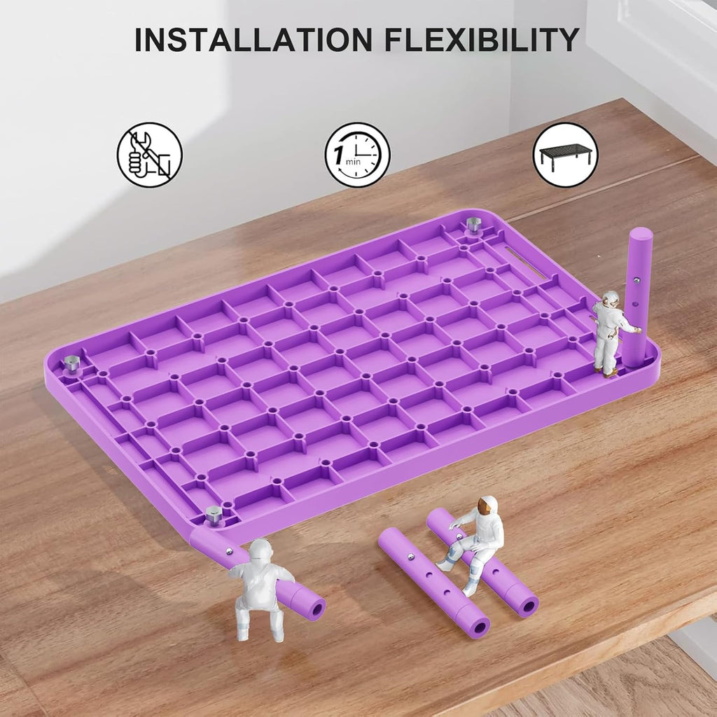 WALI Computer Monitor Stand for Desk, Adjustable Laptop Riser, Desk Monitor Stand Underneath Storage for Office, Home, School Supplies (PTT001-V), 1 Pack, Violet